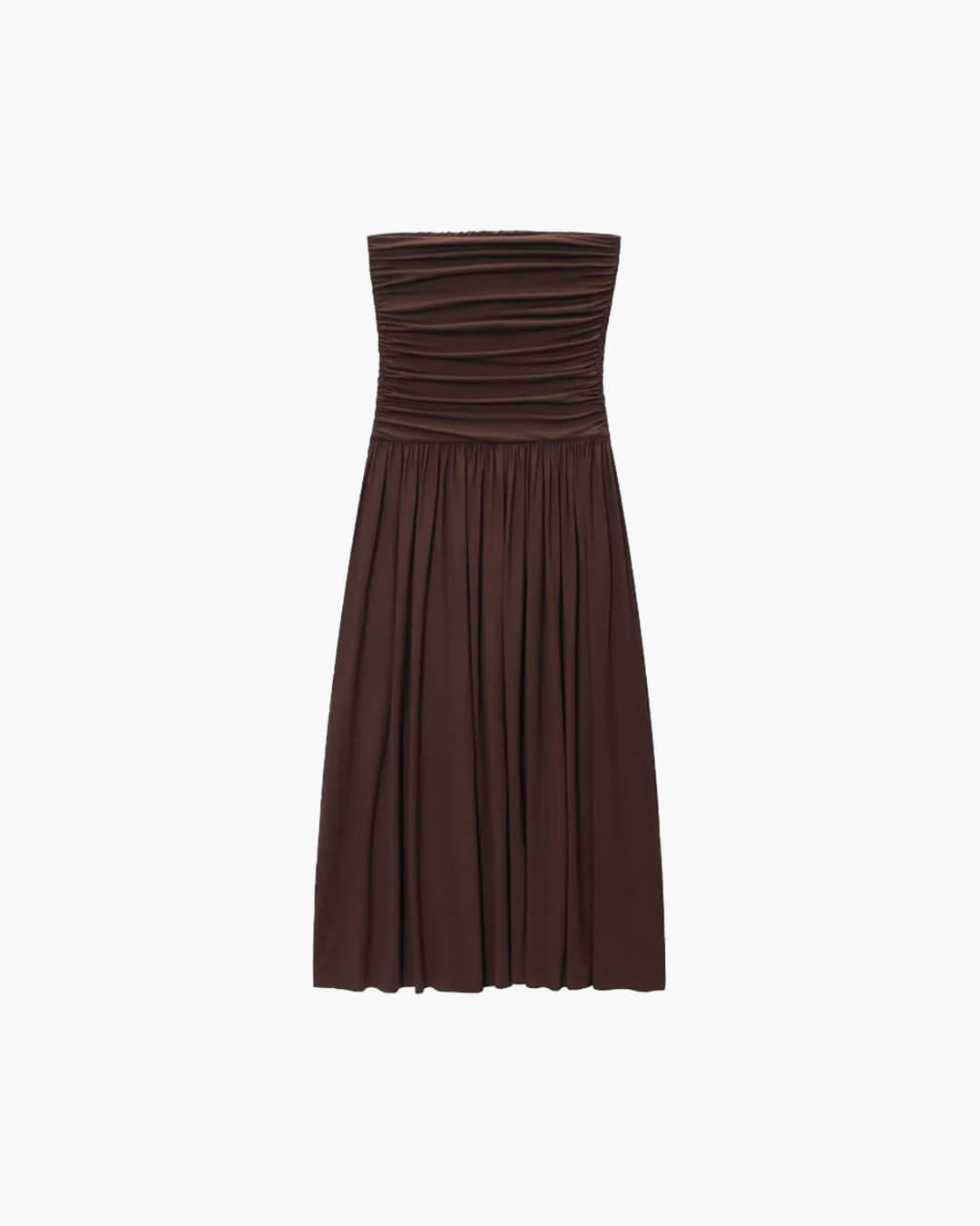 Lauren Strapless Ruched Maxi Dress