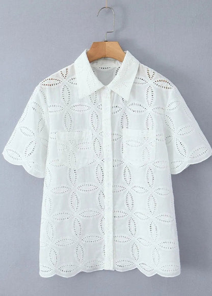 Beatrice Embroidered Cotton Shirt and Skirt Set