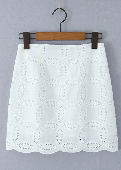 Beatrice Embroidered Cotton Shirt and Skirt Set