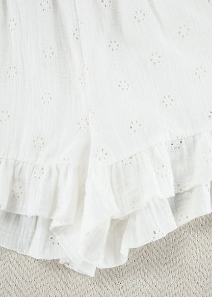 Melanie Eyelet Ruffle Shorts Set