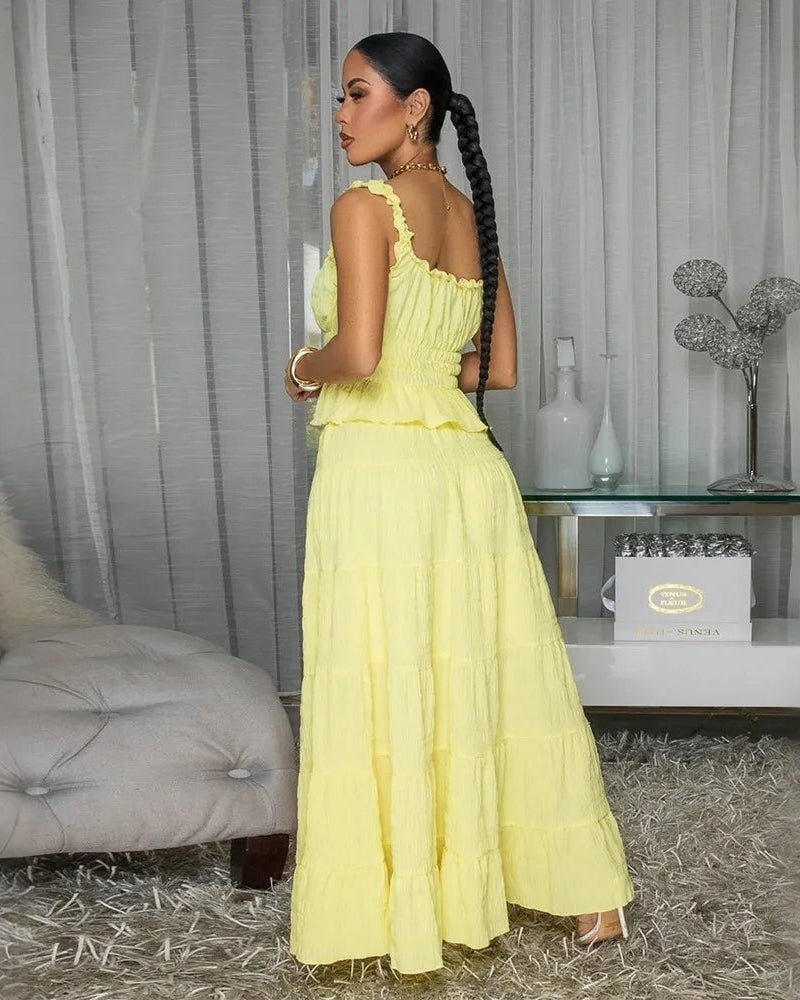 Bianca Boho Two-Piece Ruffle Set