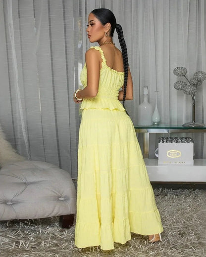Bianca Boho Two-Piece Ruffle Set