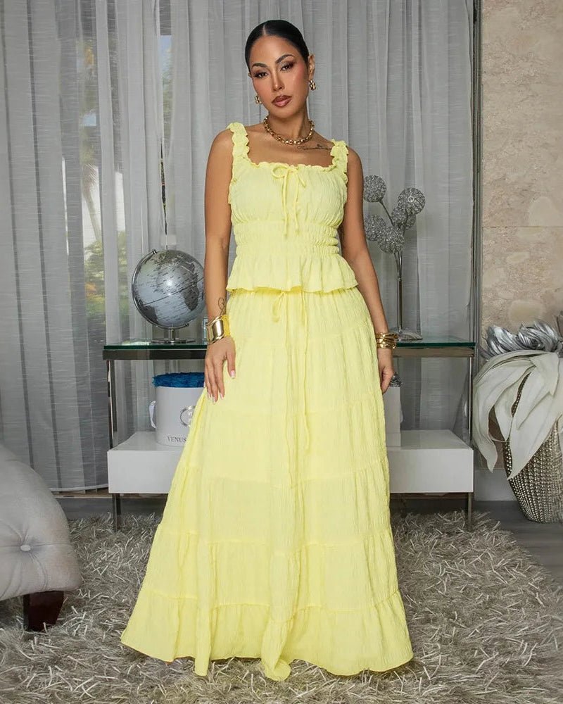 Bianca Boho Two-Piece Ruffle Set