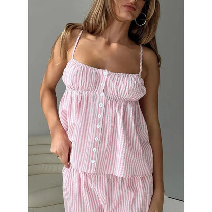 Bianca Striped Sleeveless Pajama Set