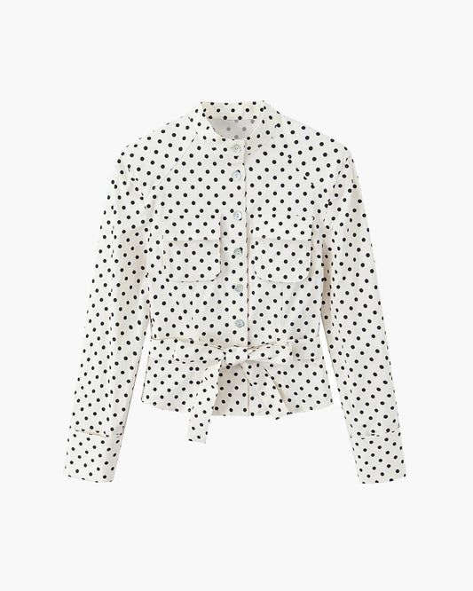 Cherry Polka Dot Jacket Capri Pants Set