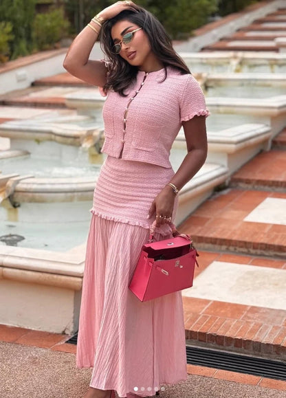 Claudia Knitted Tank & Pleated Skirt Set