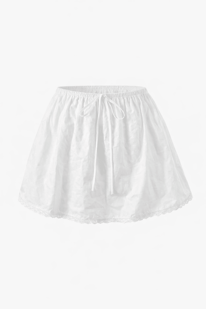 Delia Deep Neck Kawaii Mini Skirt Set