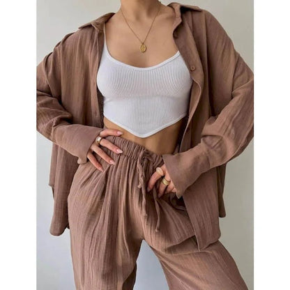 Frances Lapel Long Sleeve & Pants Set