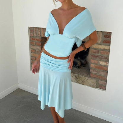 Jenna Off-The-Shoulder Top & Skirt Set
