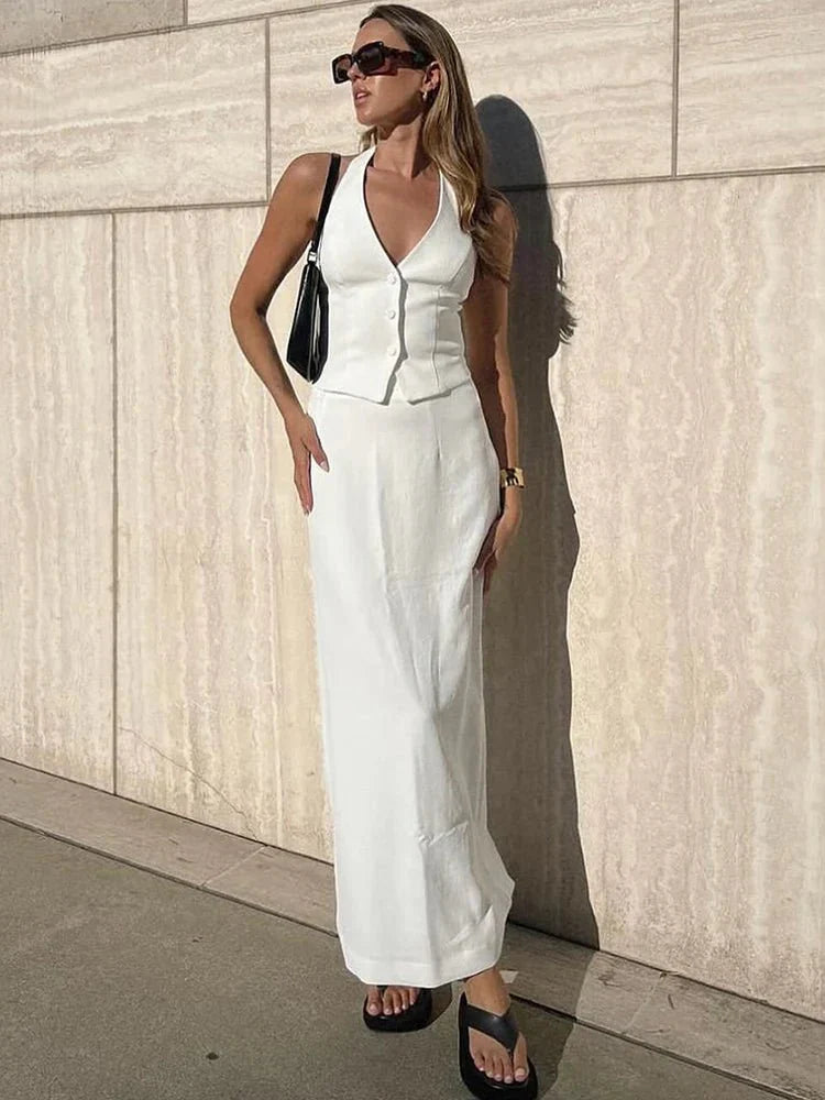 The Lianna Set — Halter Top & Maxi Skirt