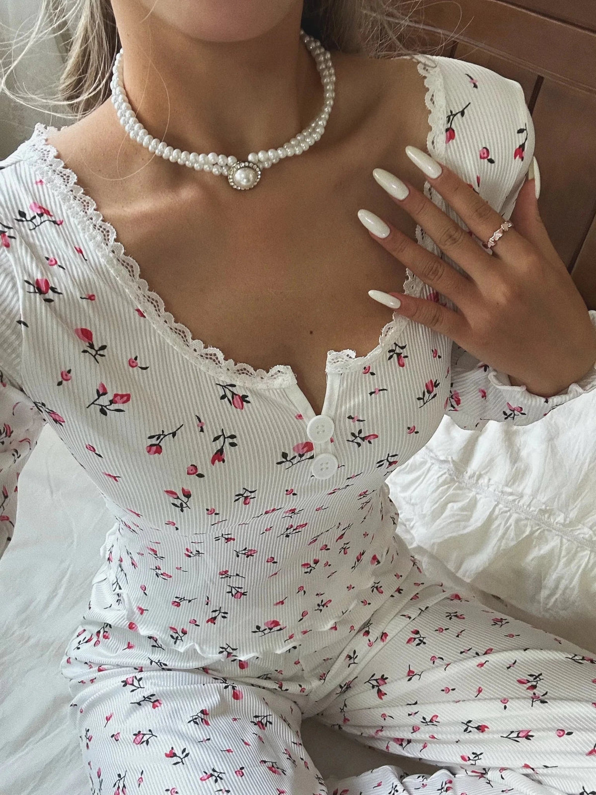 Long Sleeve Floral Pyjama Set