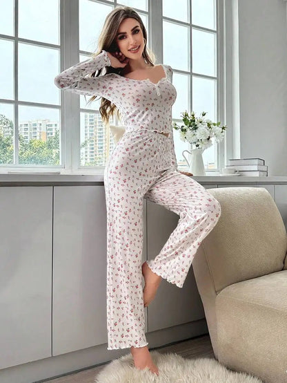 Long Sleeve Floral Pyjama Set