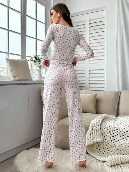 Long Sleeve Floral Pyjama Set