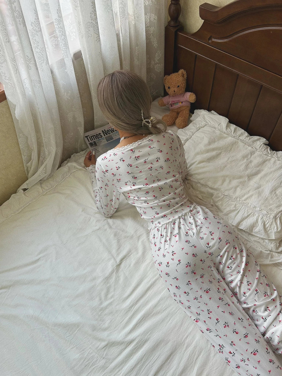 Long Sleeve Floral Pyjama Set