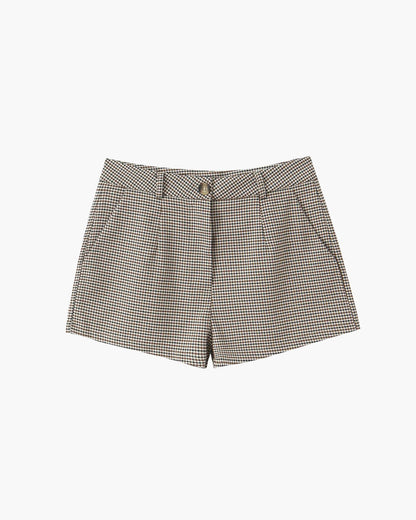 Lucy Houndstooth Belted Shorts Suit
