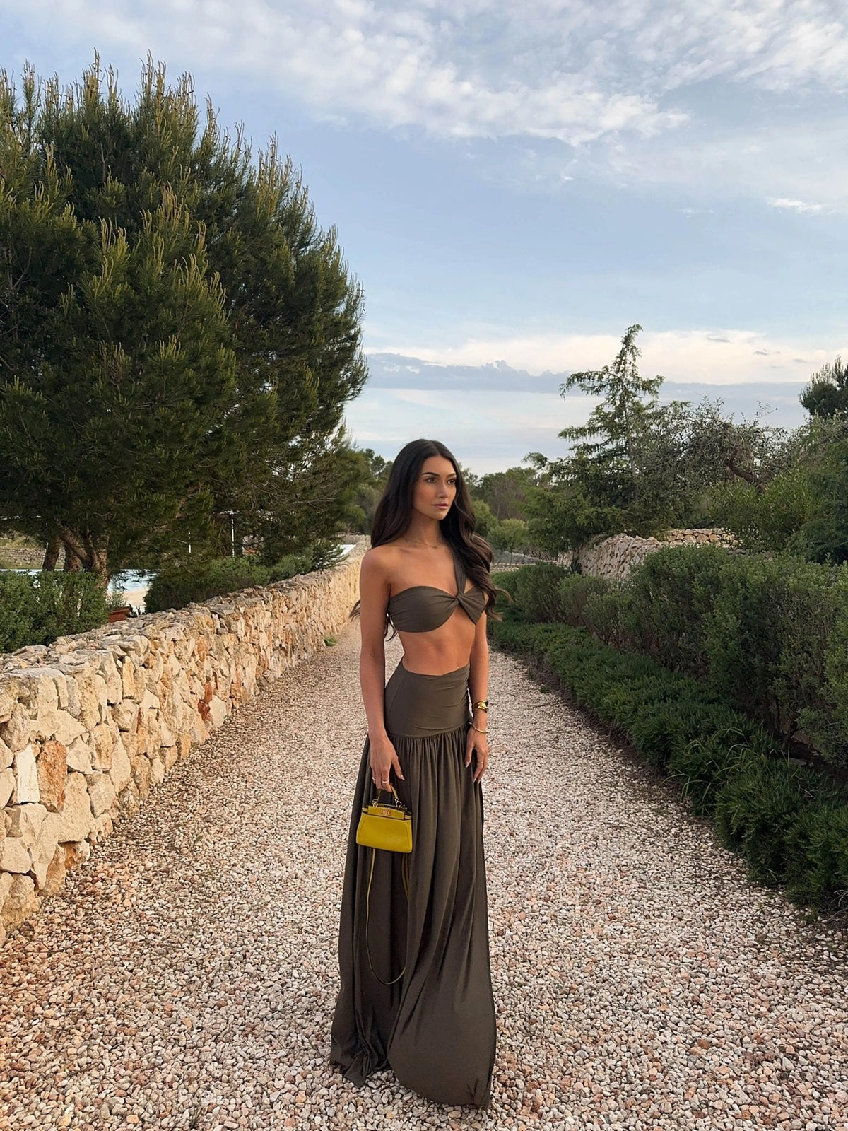 Miranda Twisted Crop Top Maxi Skirt Set