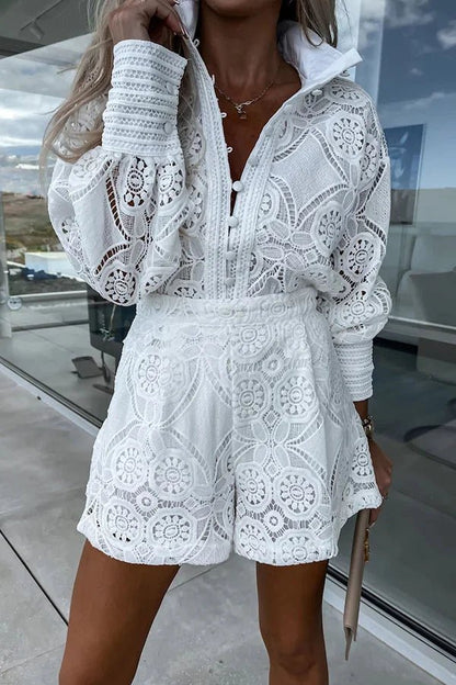 Natalie Lace Embroidered Co-Ord Set
