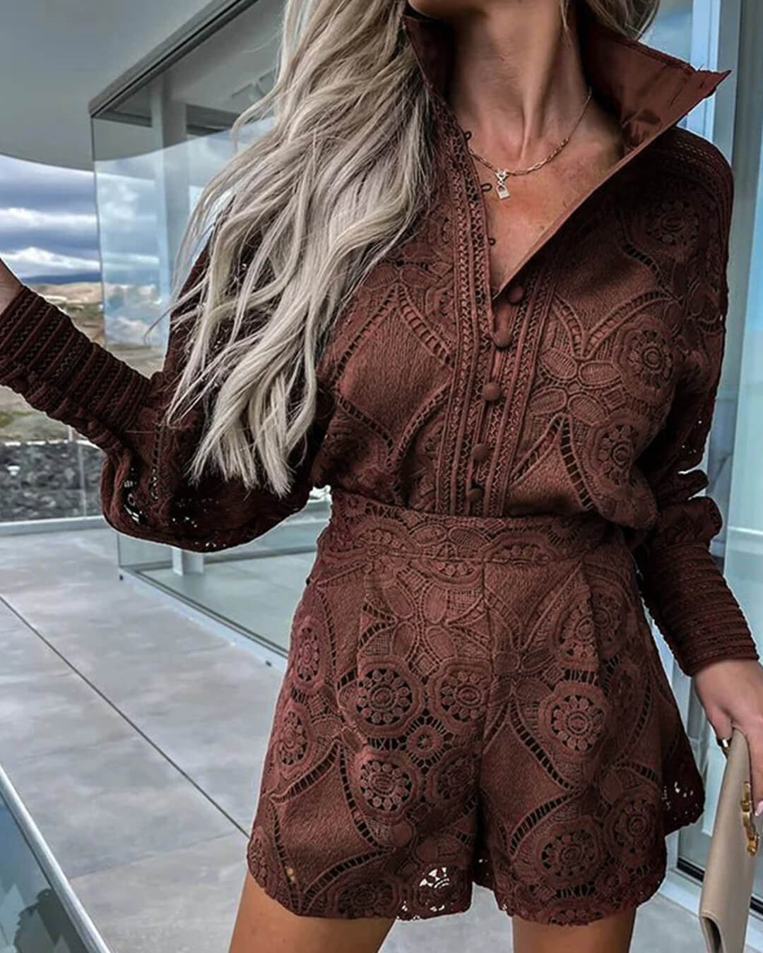 Natalie Lace Embroidered Co-Ord Set
