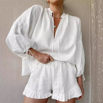 Sabrina Ruffle Shorts Set