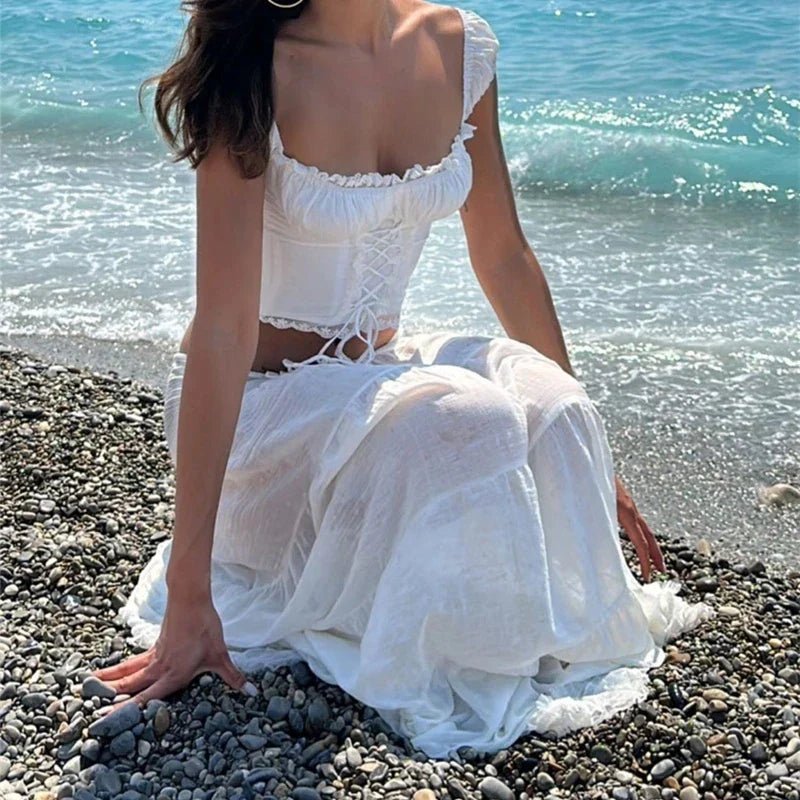 Sophia Lace Off-Shoulder Two-Piece Set