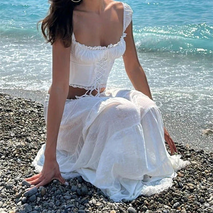 Sophia Lace Off-Shoulder Two-Piece Set