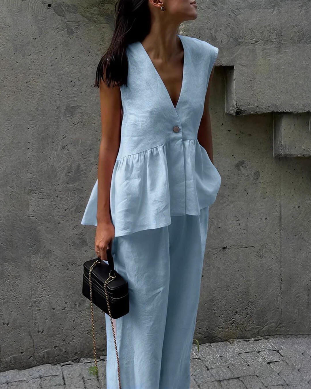 Sydney Ruffled Vest & Pants Set