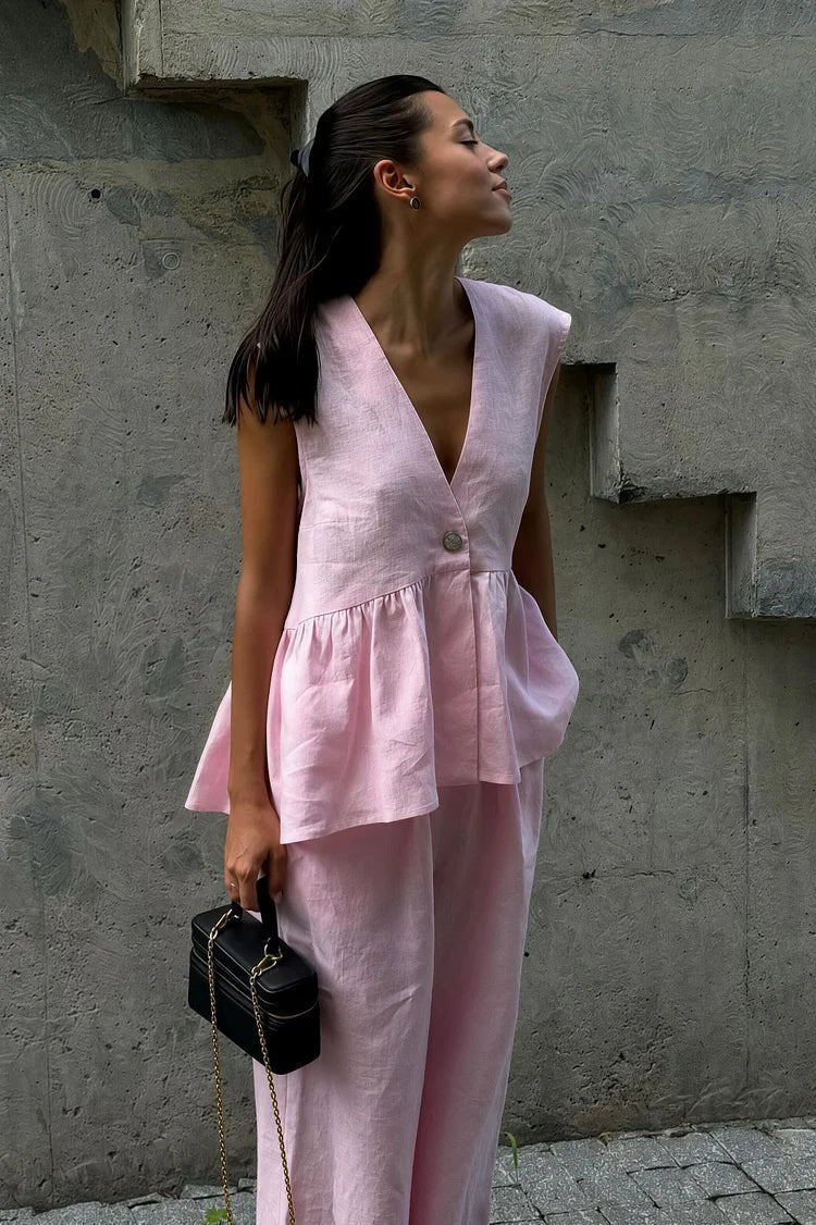 Sydney Ruffled Vest & Pants Set