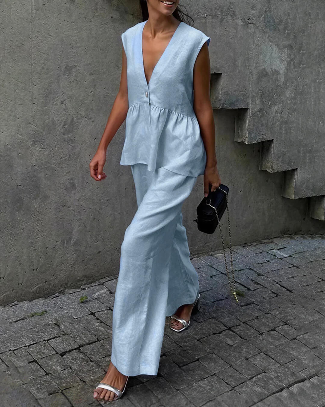 Sydney Ruffled Vest & Pants Set