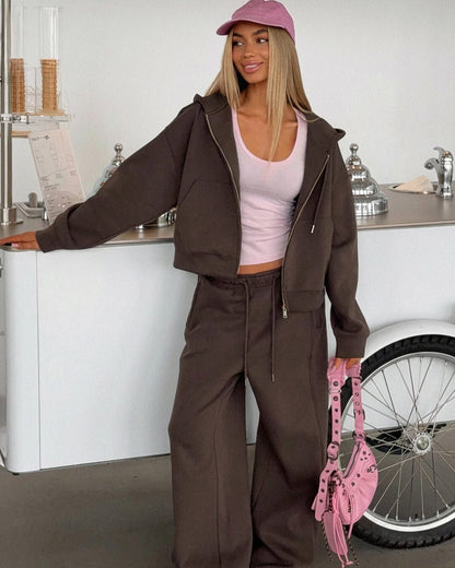Ethel Two-Piece Zipper Tracksuit Set