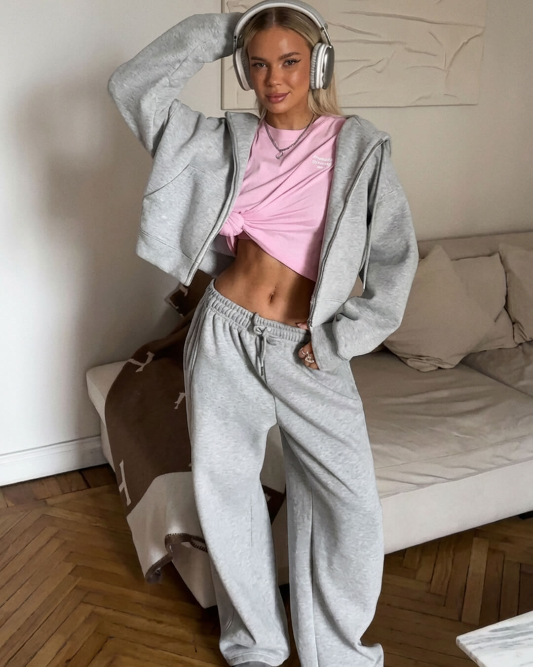 Ethel Two-Piece Zipper Tracksuit Set