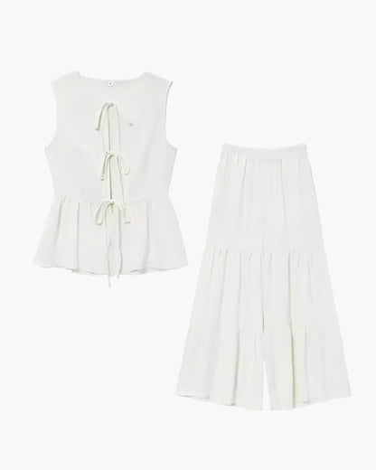 Vianne Tie Front Vest Trouser Set