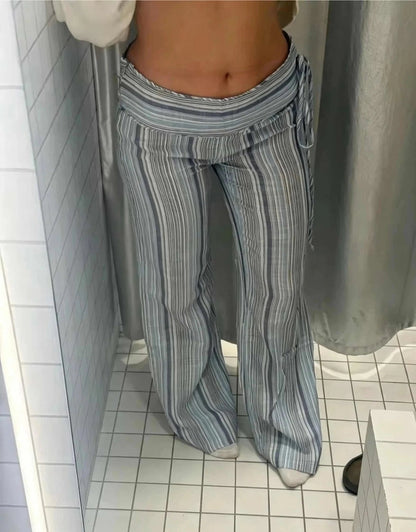 Valerie Low-Rise Striped Trousers