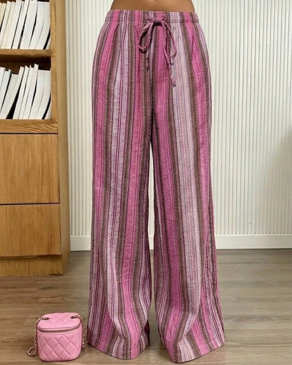 Emily Wide-Leg Striped Pants