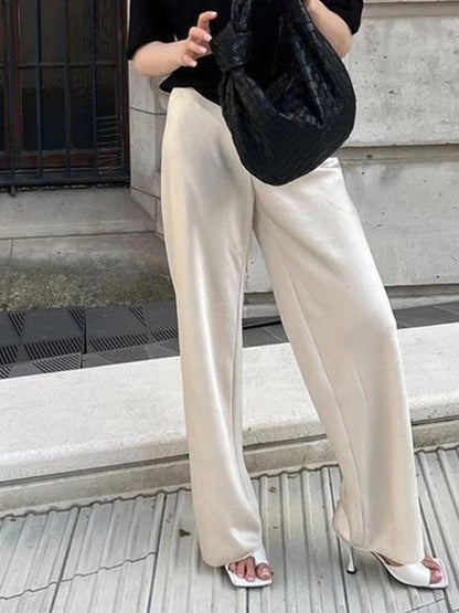 Wendy Wide Leg Satin Trousers