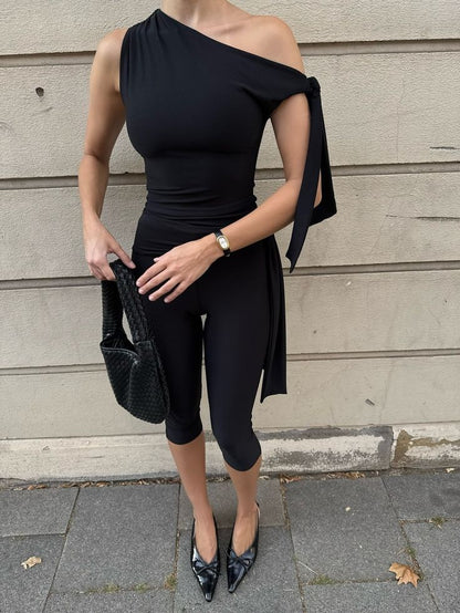 Caroline One Shoulder Knot Co-Ord Set