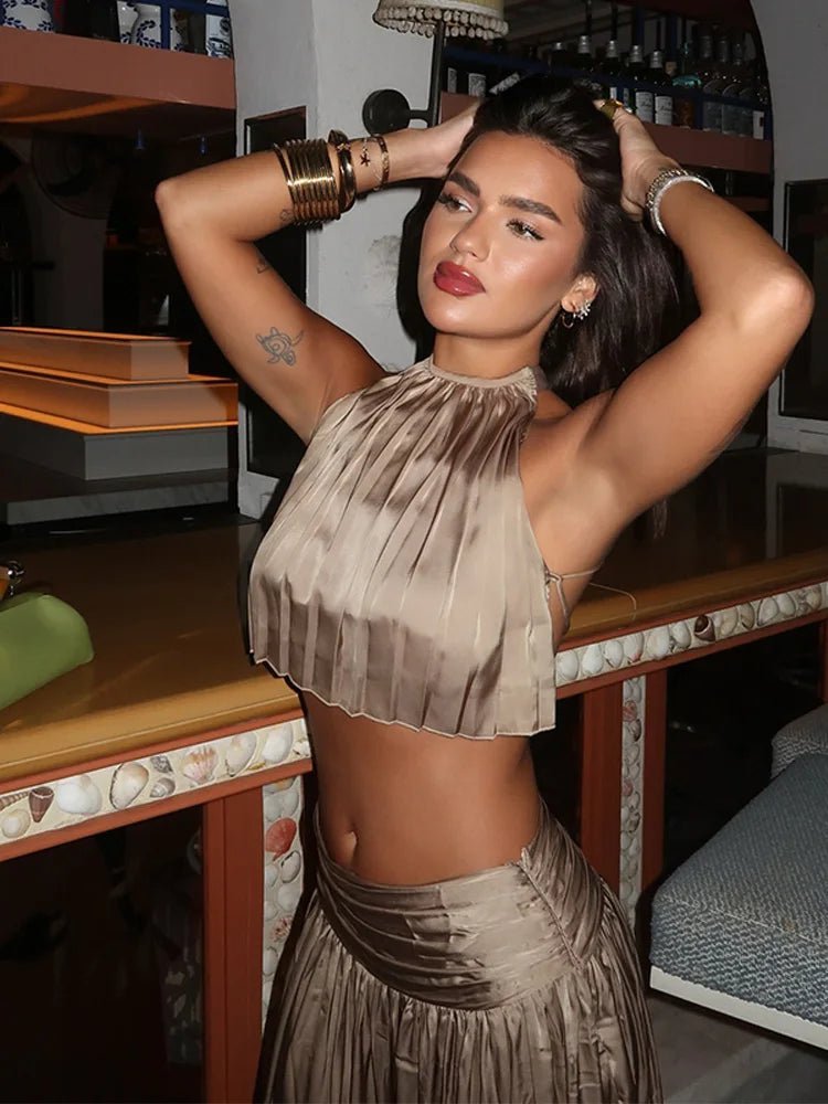 Isabelle Halter Backless Top & Skirt Set