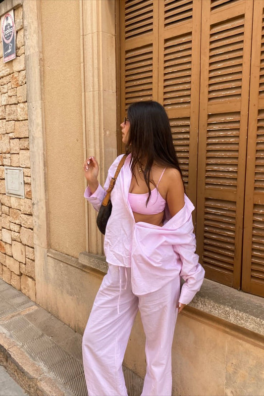 Ivanna Loose Blouse Wide Leg Pants Set