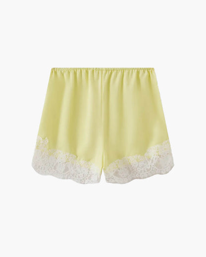 Shaina Lace Trim Satin Shorts