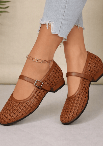 Beatrice Woven Mesh Mary Jane Flats