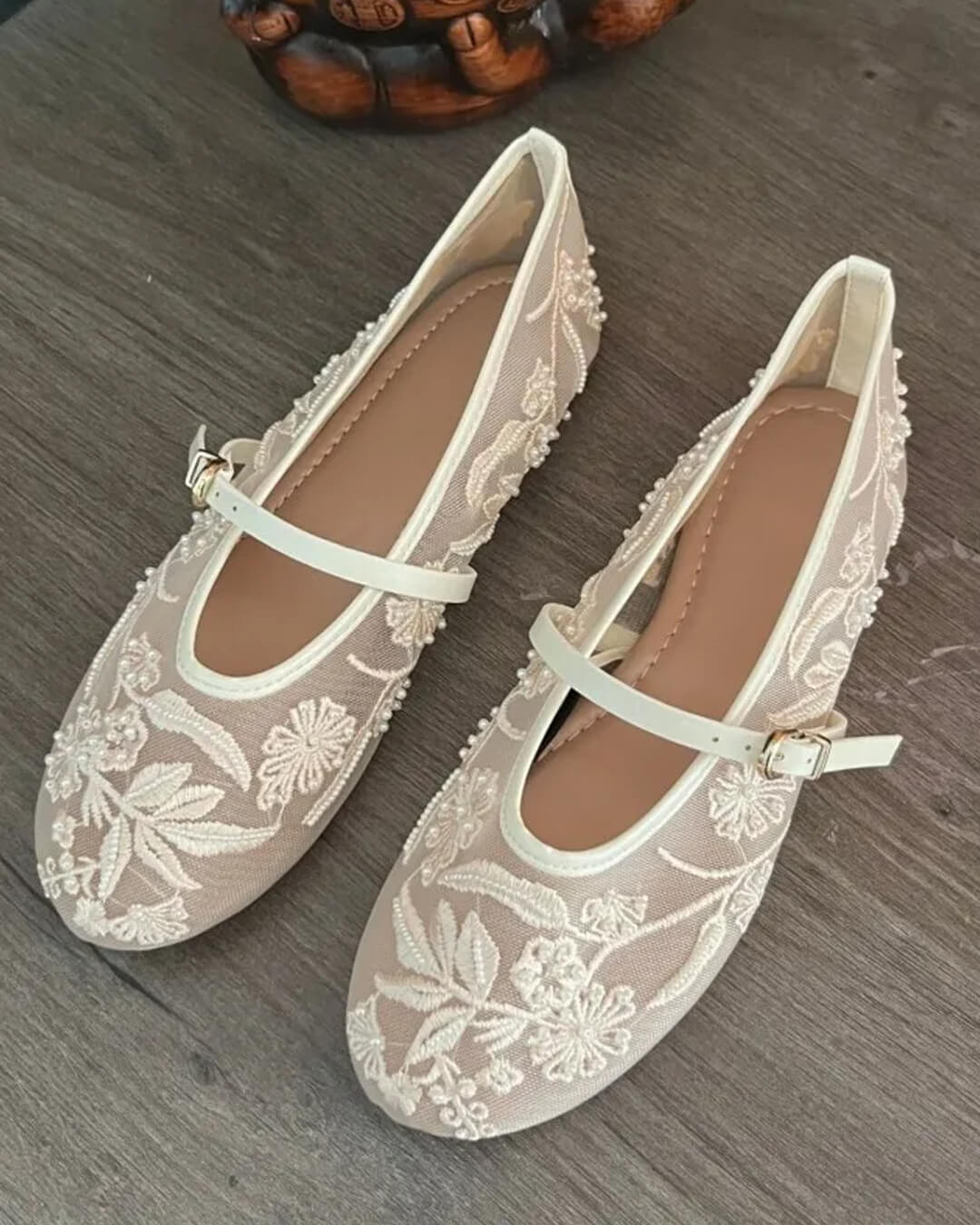 Sarah Beaded Mesh Ballet Flats