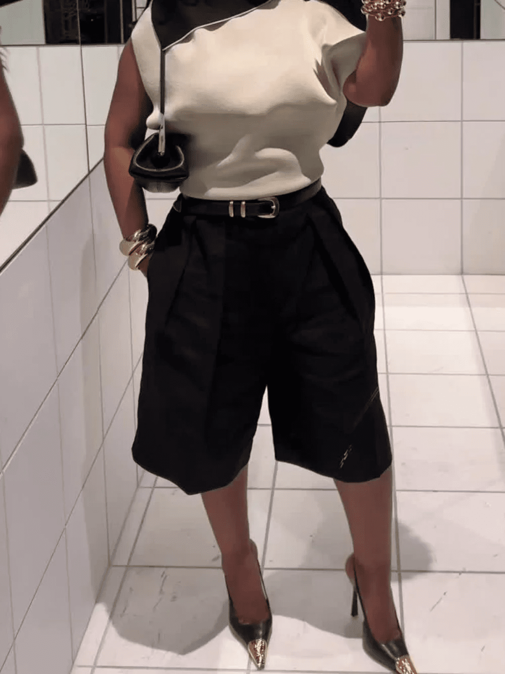 Florentine High Waist Bermuda Shorts with Belt