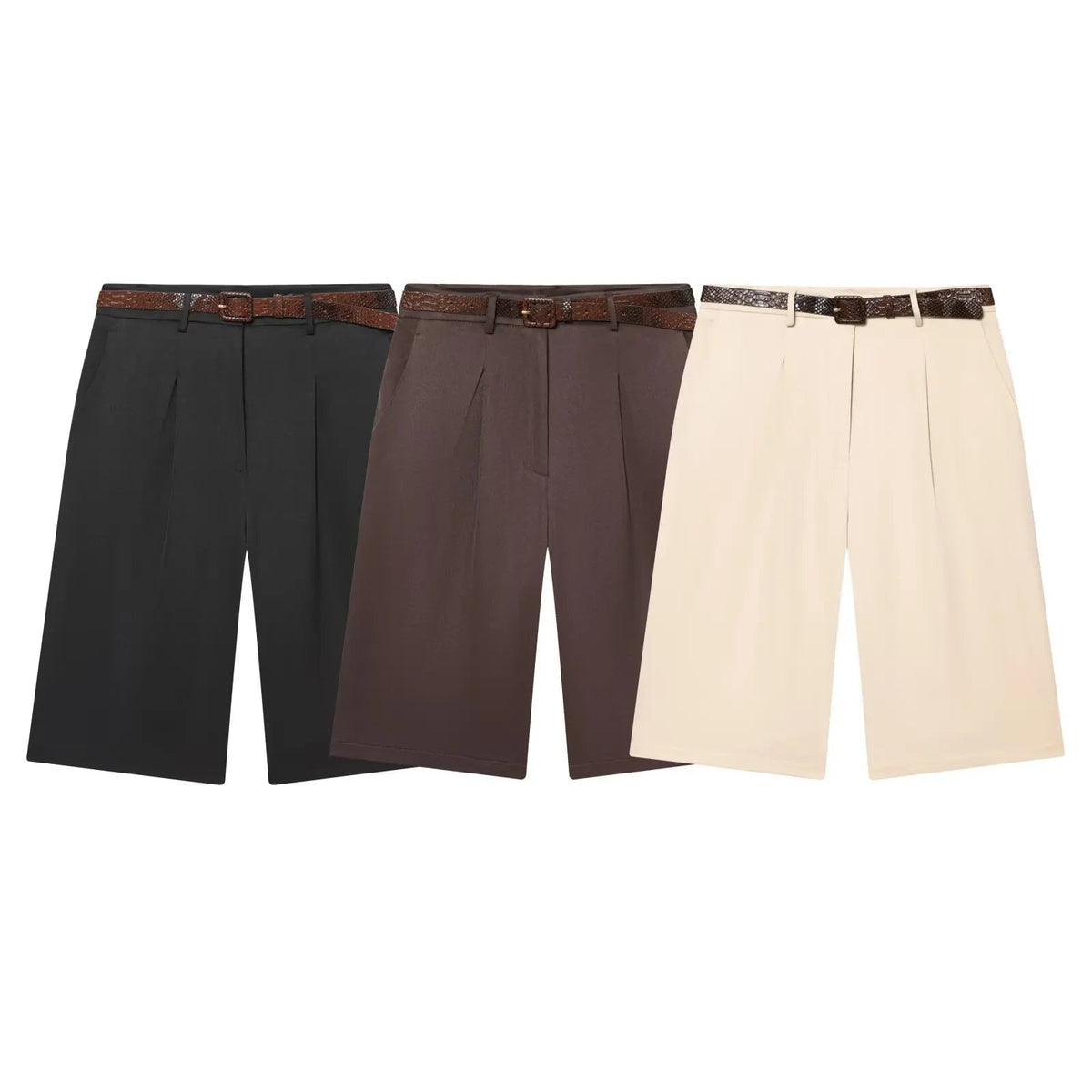Florentine High Waist Bermuda Shorts with Belt