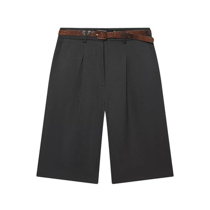 Florentine High Waist Bermuda Shorts with Belt
