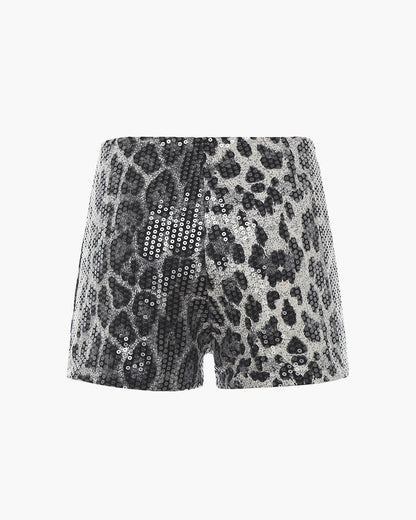 Quennie Leopard Sequin Shorts