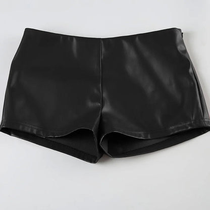 Rhian Hipster Leather Shorts