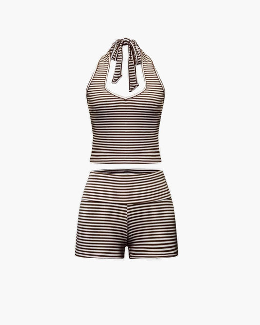 Lucy Striped Halter Tank and Shorts Set