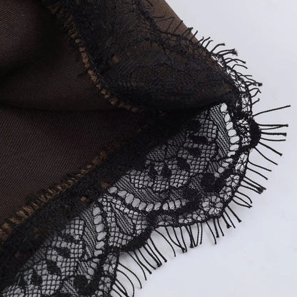 Xylia Lace Trim Satin Mini Shorts