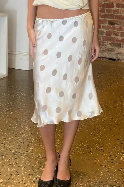 Aislinne Polka Dot Sheer Skirt