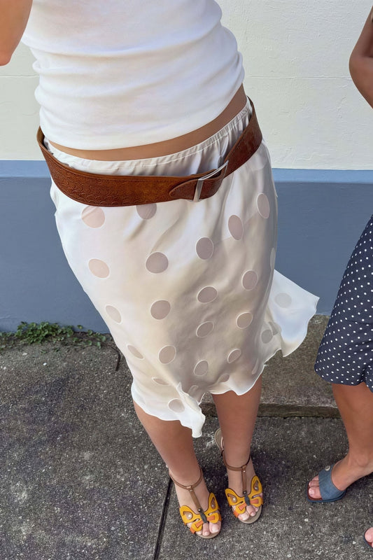 Aislinne Polka Dot Sheer Skirt