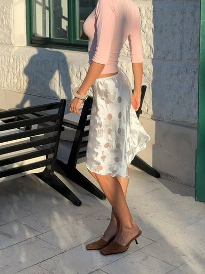 Aislinne Polka Dot Sheer Skirt